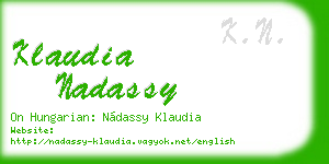 klaudia nadassy business card