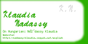 klaudia nadassy business card